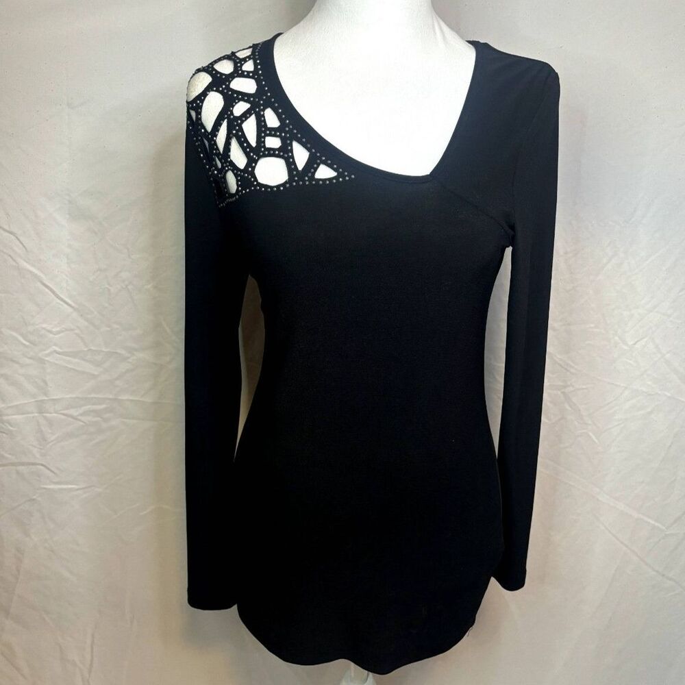 Venus Cold Shoulder Hollow Out Designer Blouse Open Front V Neck Long Sleeve